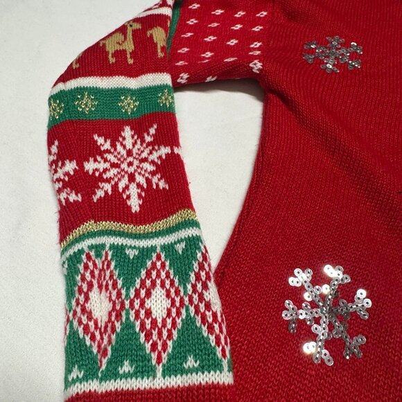 ugly christmas sweater 33 degrees llama red Size M - Picture 3 of 12